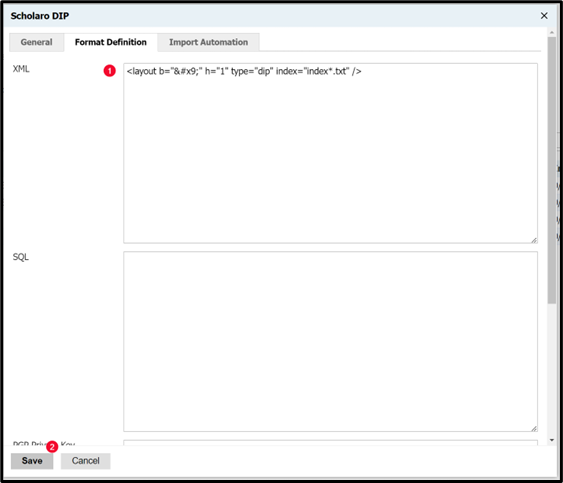 Format Definition XML