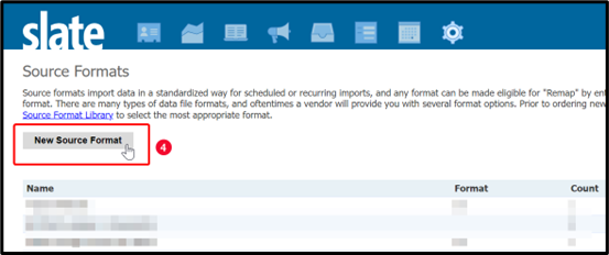 New Source Format button