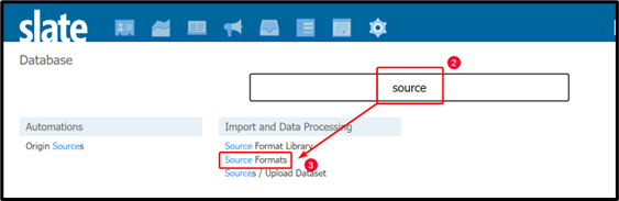 Source Formats navigation step 2