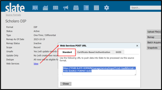 Standard POST URL alternate view