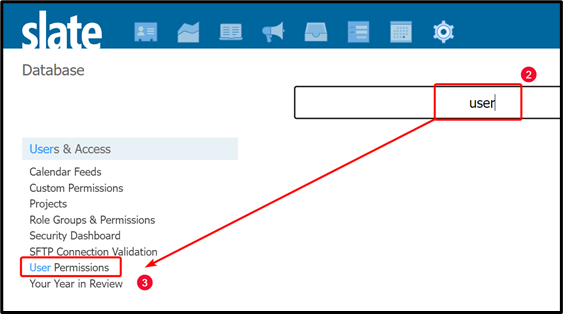 User Permissions navigation step 2