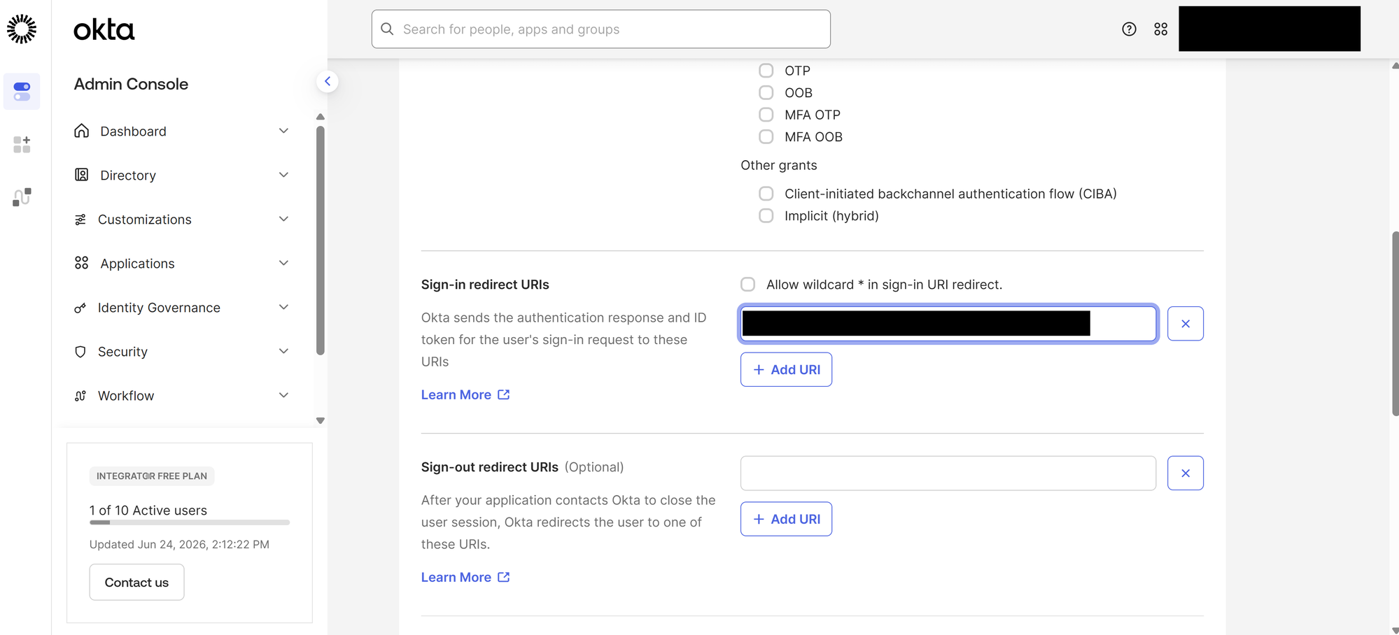 Web app integration settings